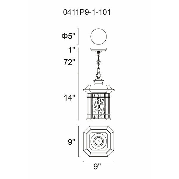 Blackburn 1 Light Outdoor Black Pendant